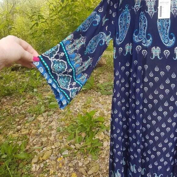 Absolutely stunning duster kimono in a striking paisley, Indian inspired print!! - Picture 14 of 16